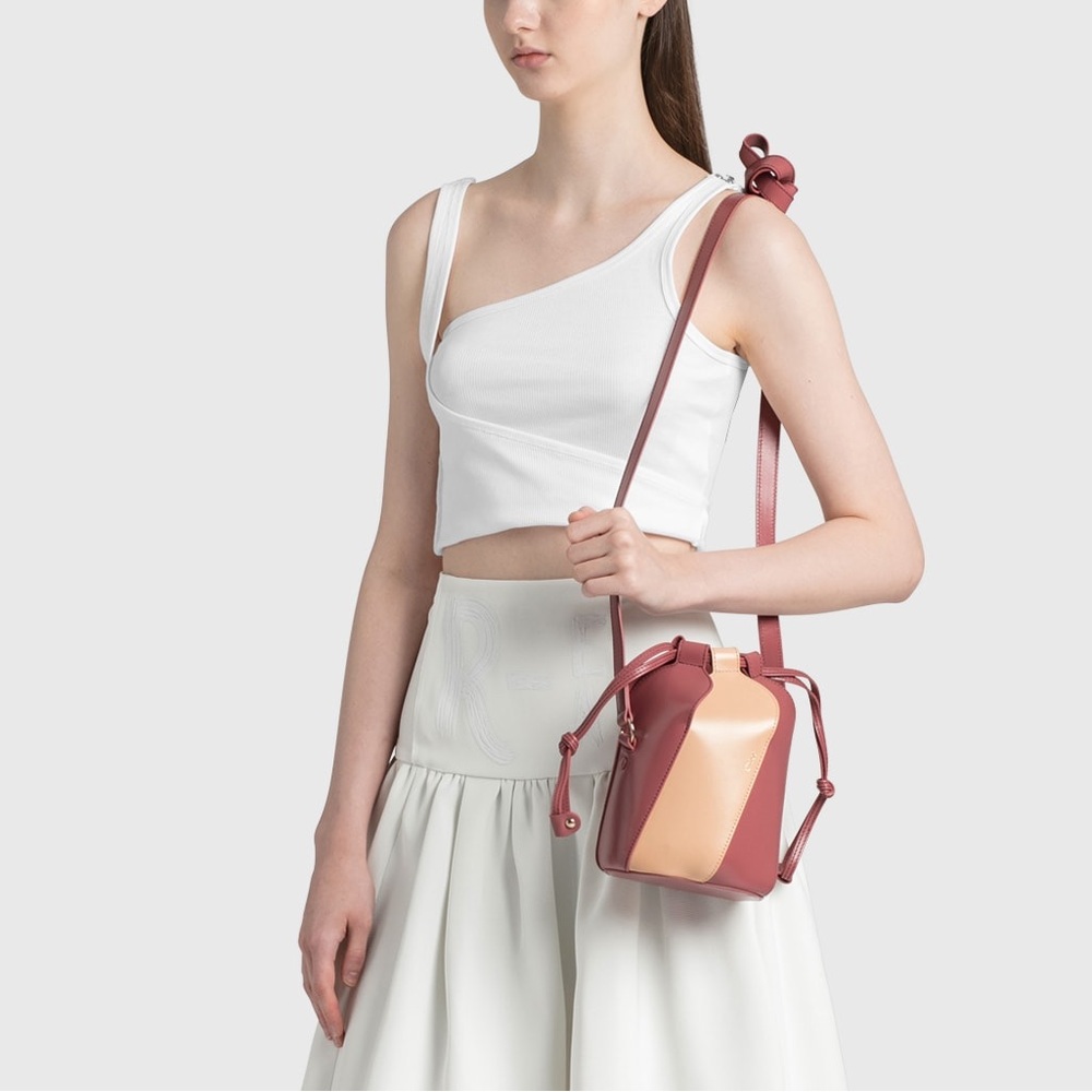 SOLD Chloé Tulip Mini Bucket Bag Pink (Faded Rose) & Cream Leather Luxury Bag - Picture 2 of 11